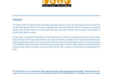 The EU and Turkey in the Southern Neighbourhood: A new opening?