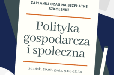 Bezpłatne szkolenie polityka gospodarcza i społeczna