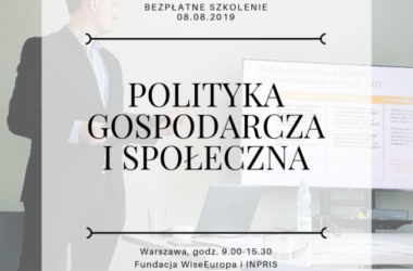 Bezpłatne szkolenie: Polityka gospodarcza i społeczna