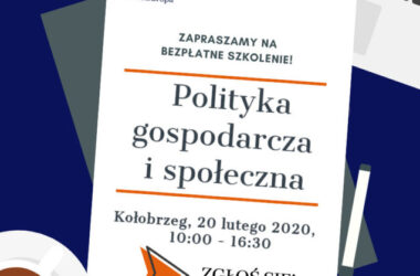 Kołobrzeg: bezpłatne szkolenie dla NGO o polityce gospodarczej i społecznej